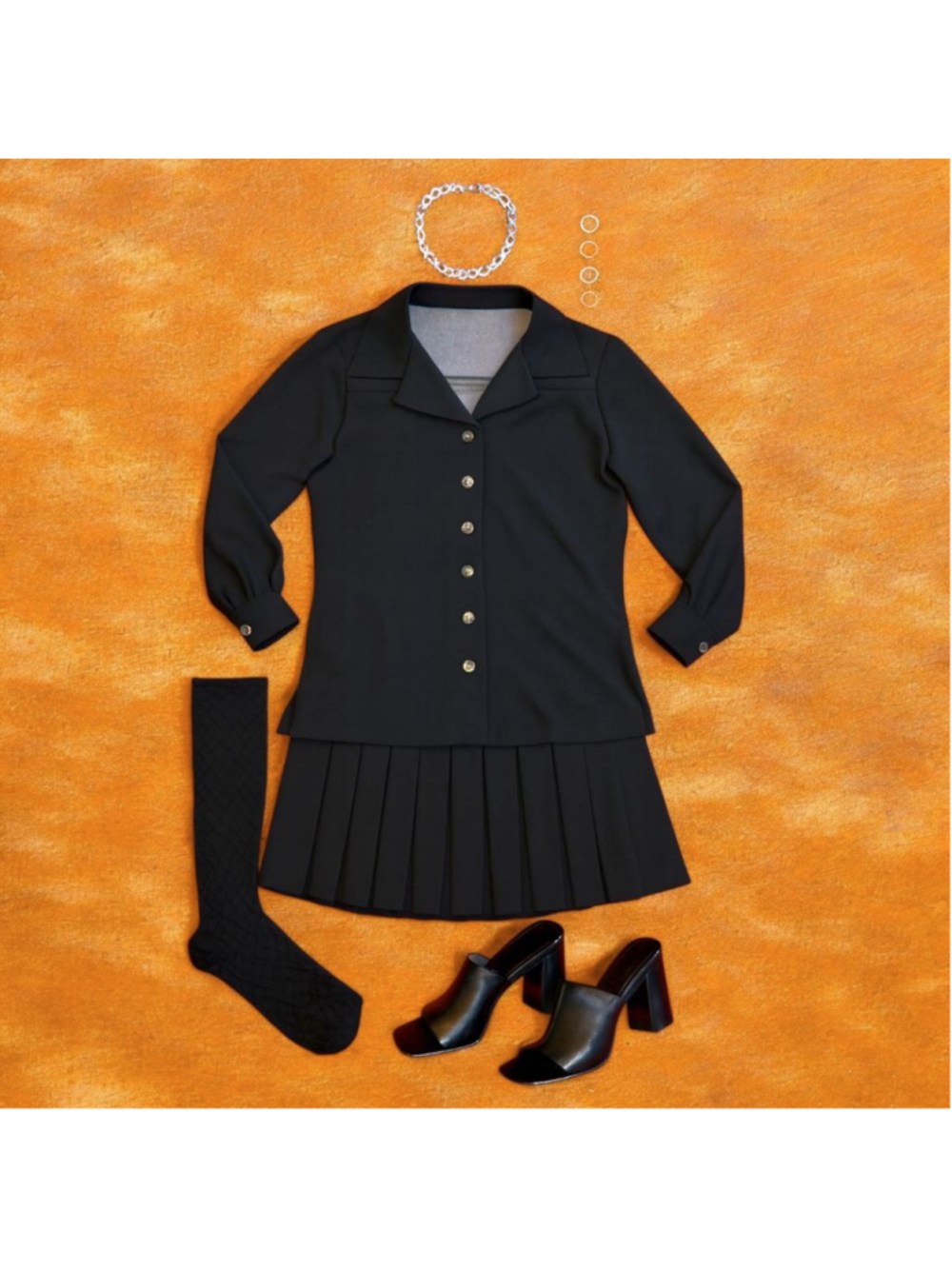 Vintage 1970s Womens Gothic Button Up Shirt Jacket Shacket